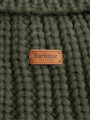 Barbour® Olive Green Dogs Saltburn Cable Knit Jumper - Image 7 of 8