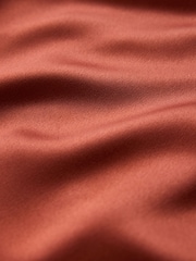 Rust Brown Satin Cowl Neck Wedding Guest Bridesmaid Maxi Dress - Image 6 of 6