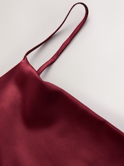 Port Red Satin Cowl Neck Wedding Guest Bridesmaid Maxi Dress - Image 5 of 6