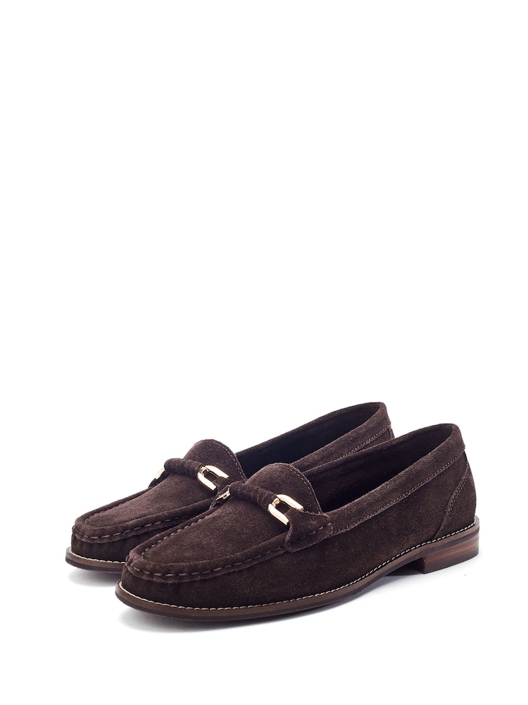 Moda in Pelle Brown Emella Smart Snaffle Trim Loafers - Image 2 of 4
