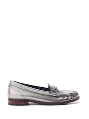 Moda in Pelle Grey Emella Smart Snaffle Trim Loafers - Image 1 of 4
