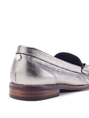 Moda in Pelle Grey Emella Smart Snaffle Trim Loafers - Image 3 of 4
