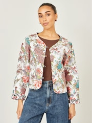 Yumi Printed Reversible Cotton Quilted Jacket - Image 1 of 5
