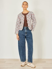 Yumi Printed Reversible Cotton Quilted Jacket - Image 5 of 5