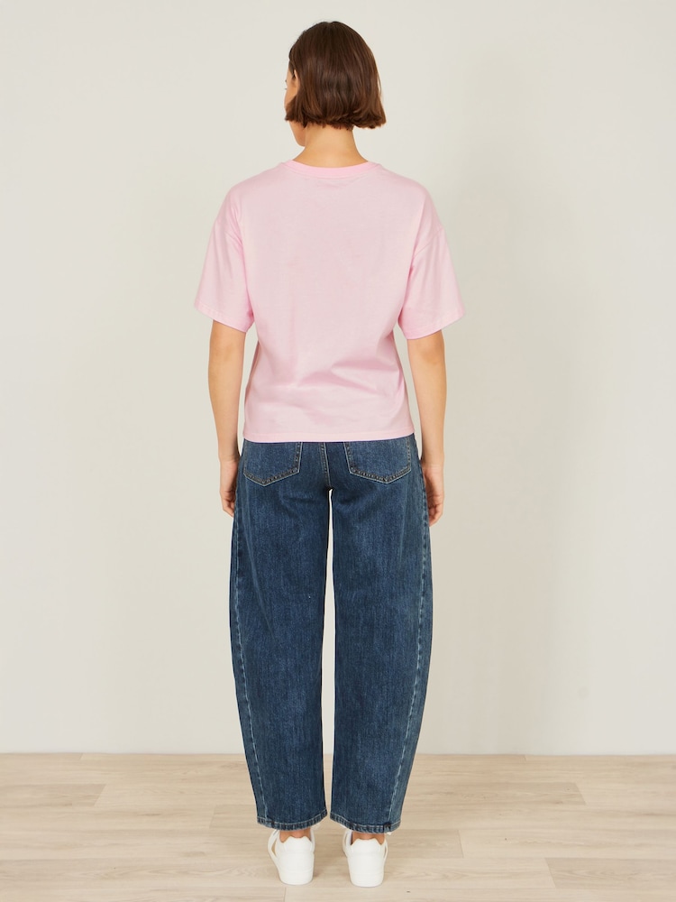 Yumi Pink Crab Vacation Print T-Shirt - Image 5 of 5