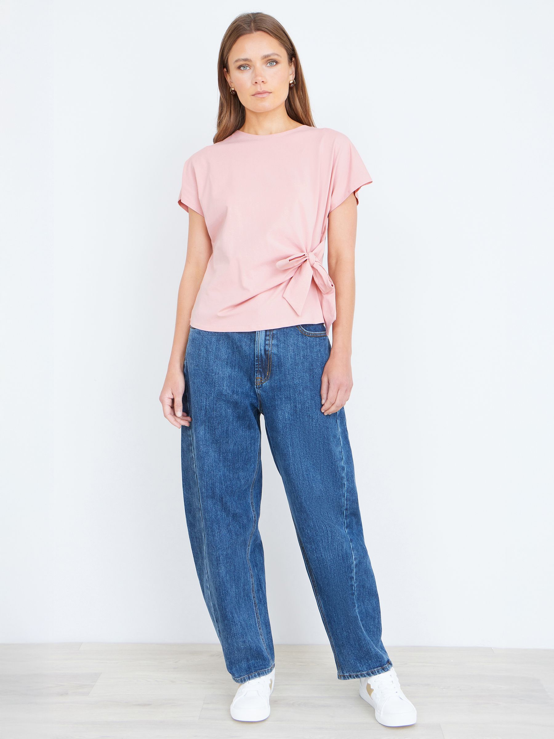 トップス yumii Buy Yumi Pink Cotton Jersey Top With Knot Detail from Next India