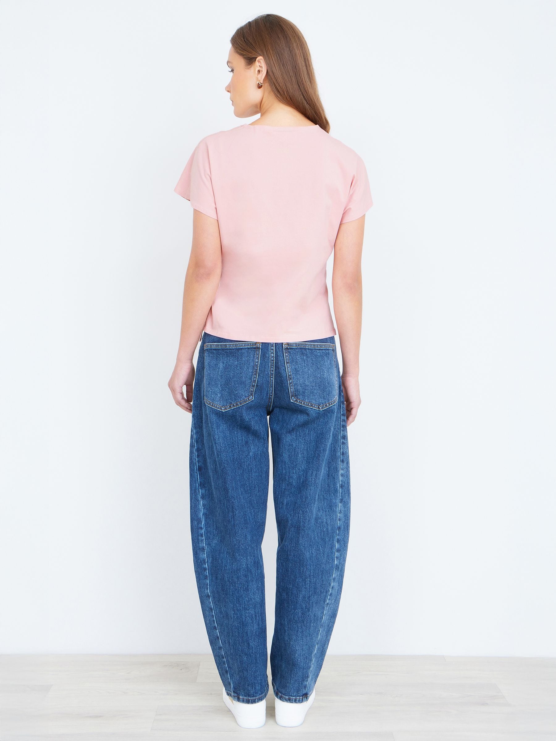 Buy Yumi Pink Cotton Jersey Top With Knot Detail from Next India