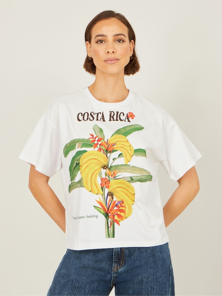 Yumi White Costa Rica Cotton T-Shirt - Image 1 of 5