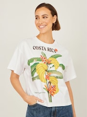 Yumi White Costa Rica Cotton T-Shirt - Image 3 of 5