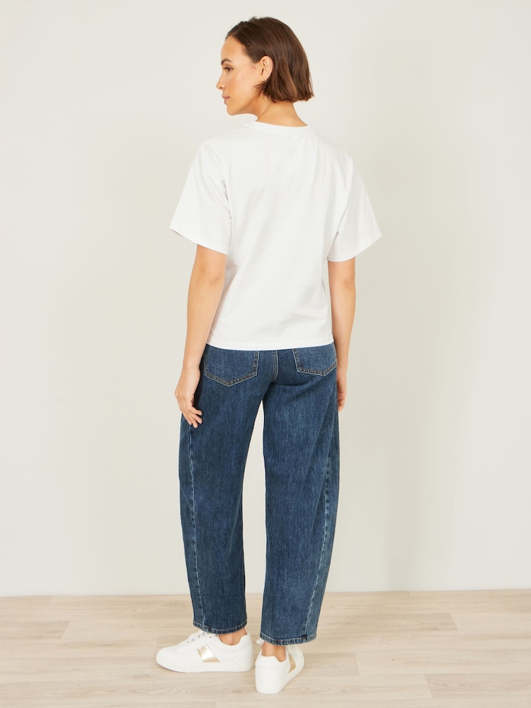 Yumi White Costa Rica Cotton T-Shirt - Image 5 of 5