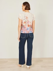 Yumi Pink Floral Border Top - Image 4 of 4