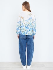 Yumi White Butterfly Print Long Sleeve Top - Image 5 of 5