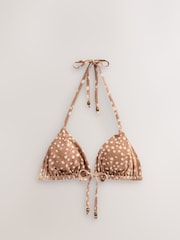 Brown Deer Print Triangle Bikini Top - Image 6 of 8