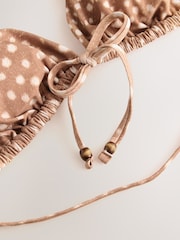 Brown Deer Print Triangle Bikini Top - Image 7 of 8