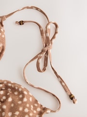 Brown Deer Print Triangle Bikini Top - Image 8 of 8