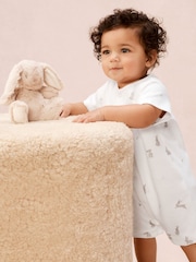 The White Company White Cotton Playful Bunnies Rompersuit - Image 4 of 5