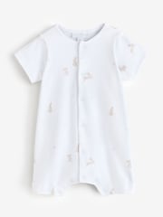 The White Company White Cotton Playful Bunnies Rompersuit - Image 5 of 5