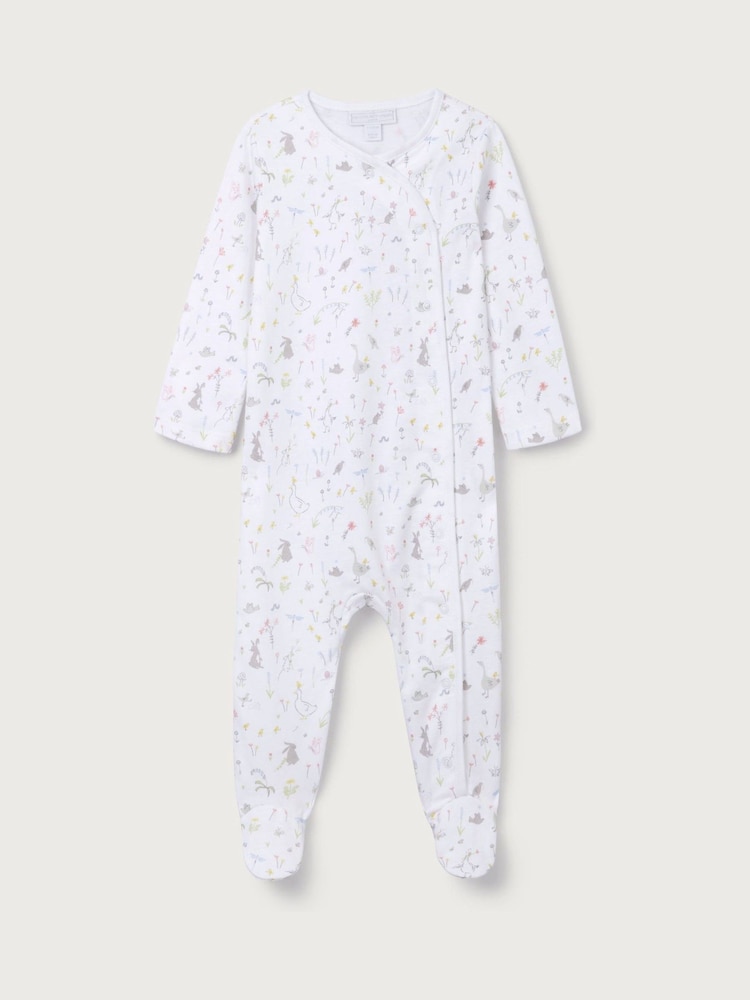 The White Company Cotton Spring Scene Wrap Sleepsuit - Image 1 of 1