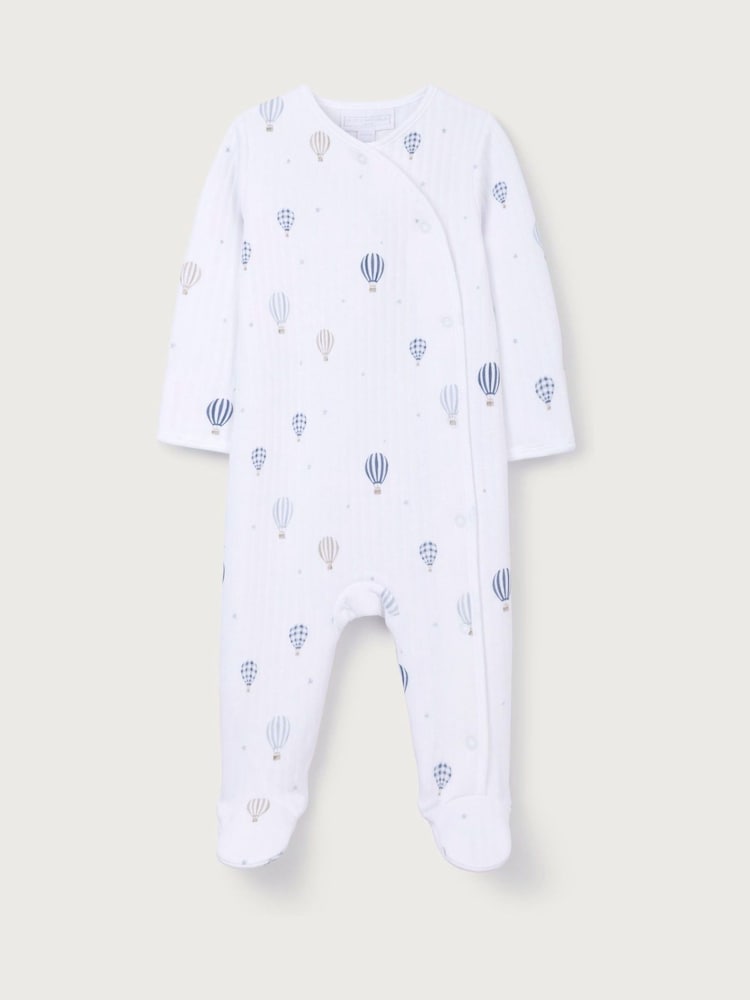 The White Company White Cotton Blend Quilted Hot Air Balloon Sleepsuit - Image 1 of 5