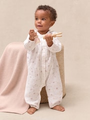 The White Company Double Cotton Minnie Floral Print Romper - Image 2 of 5