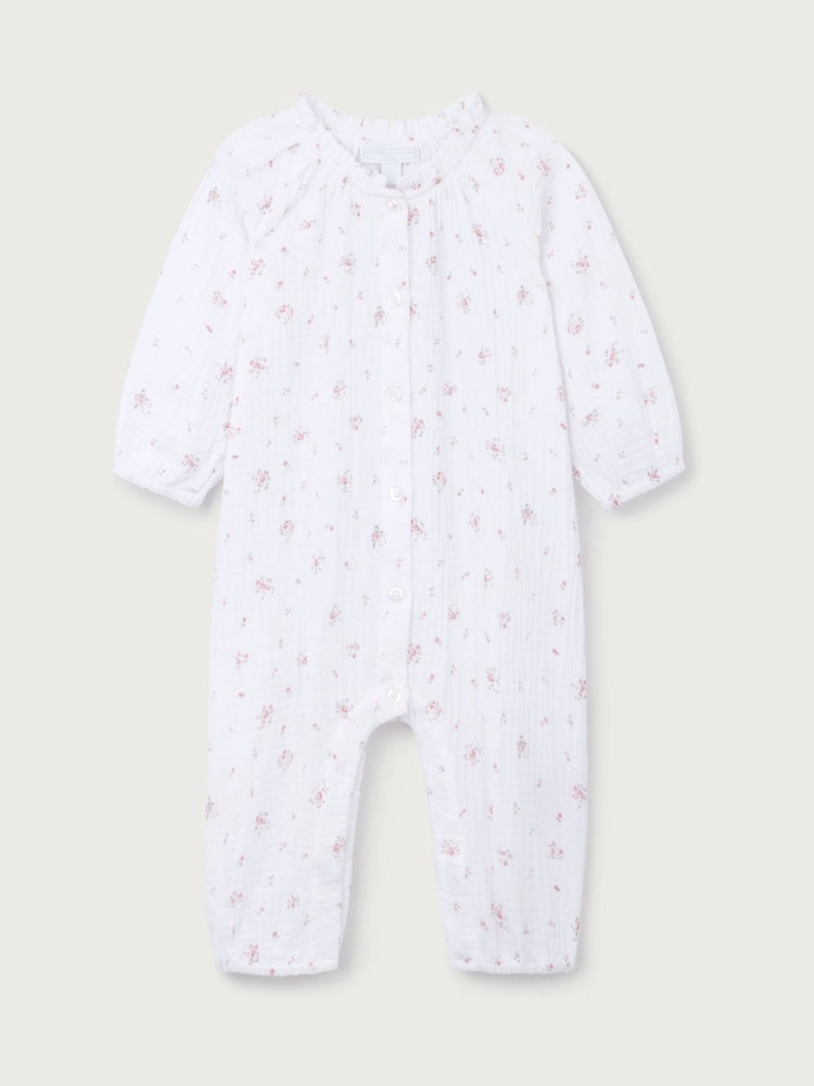The White Company Double Cotton Minnie Floral Print Romper - Image 5 of 5