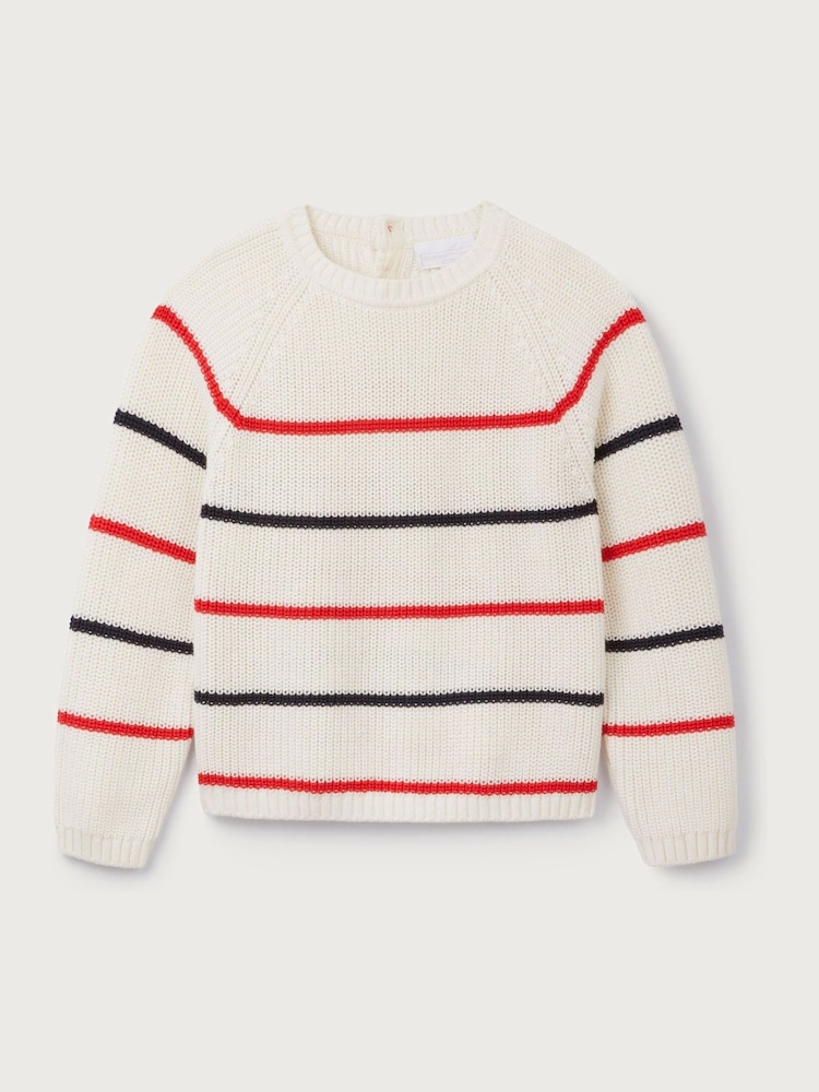 The White Company White Cotton Stripe Jumper - Image 5 of 5