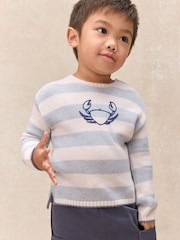 The White Company White Happy Crab Striped Jumper With Cashmere - Image 1 of 4