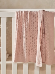 The White Company Pink Cotton Heirloom Pink Blossom Blanket - Image 1 of 3