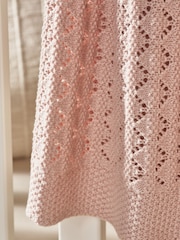 The White Company Pink Cotton Heirloom Pink Blossom Blanket - Image 2 of 3