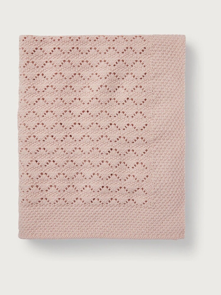 The White Company Pink Cotton Heirloom Pink Blossom Blanket - Image 3 of 3