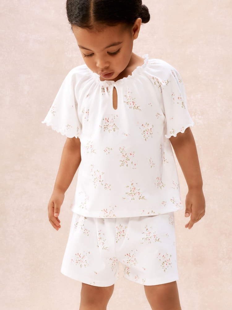 The White Company White Cotton Vintage Floral Boho Relaxed Pyjamas - Image 2 of 5