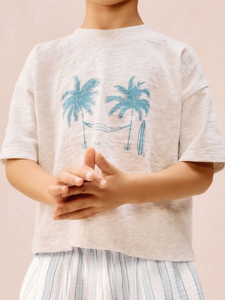 The White Company Blue Double Cotton Cotton Siesta Time Relaxed Fit Pyjamas - Image 2 of 4