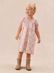 The White Company Cotton Petunia Floral Hand Smocked Dress - Image 1 of 6