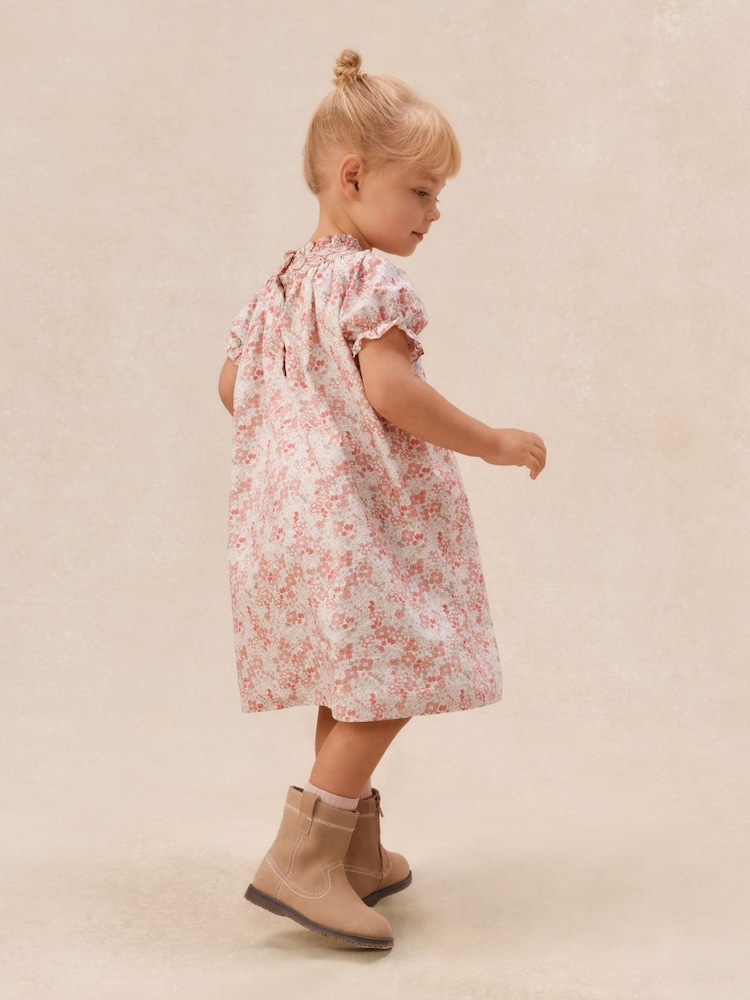 The White Company Cotton Petunia Floral Hand Smocked Dress - Image 2 of 6 The White Company Cotton Petunia Floral Hand Smocked Dress - Image 2 of 6