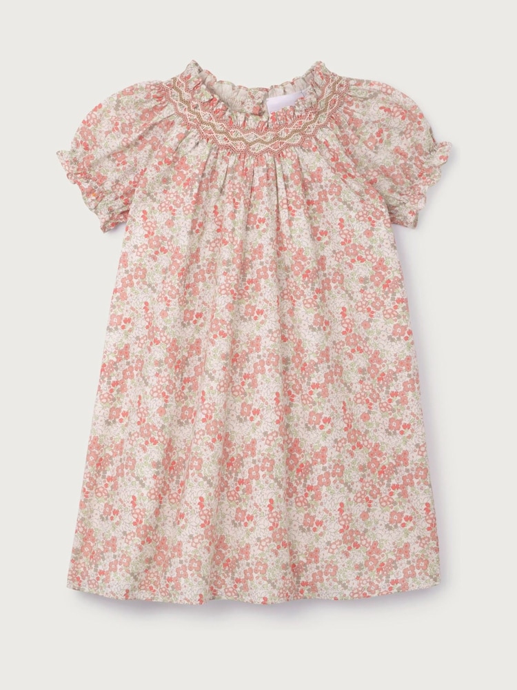 The White Company Cotton Petunia Floral Hand Smocked Dress - Image 6 of 6 The White Company Cotton Petunia Floral Hand Smocked Dress - Image 6 of 6