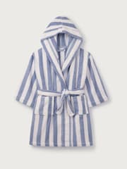 The White Company Blue Cotton Wide Stripe Towelling Robe - Image 5 of 6