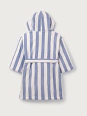 The White Company Blue Cotton Wide Stripe Towelling Robe - Image 6 of 6