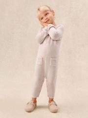 The White Company Pink Baby Pointelle Knitted Romper With Cashmere - Image 2 of 3