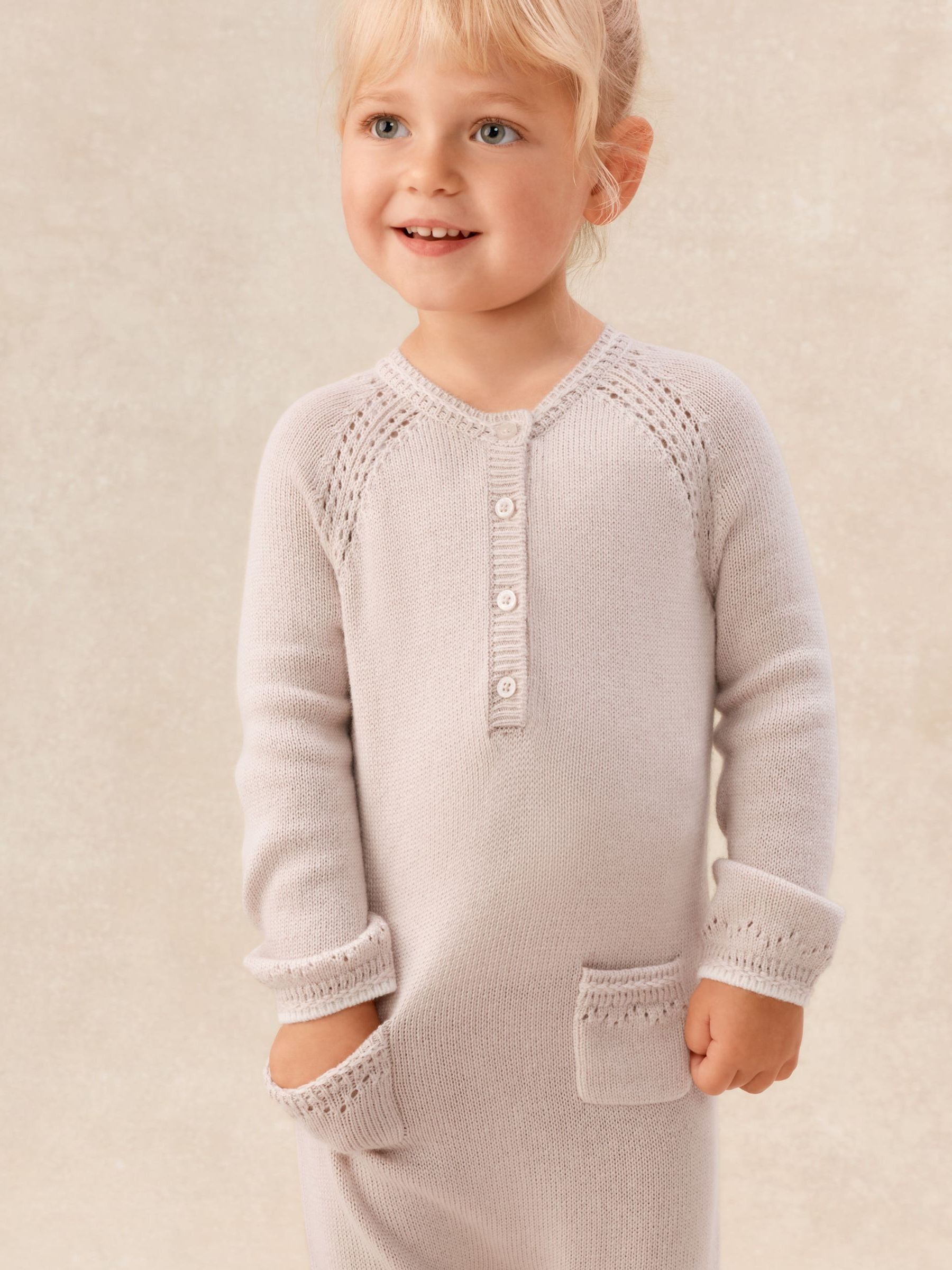Buy The White Company Pink Baby Pointelle Knitted Romper With