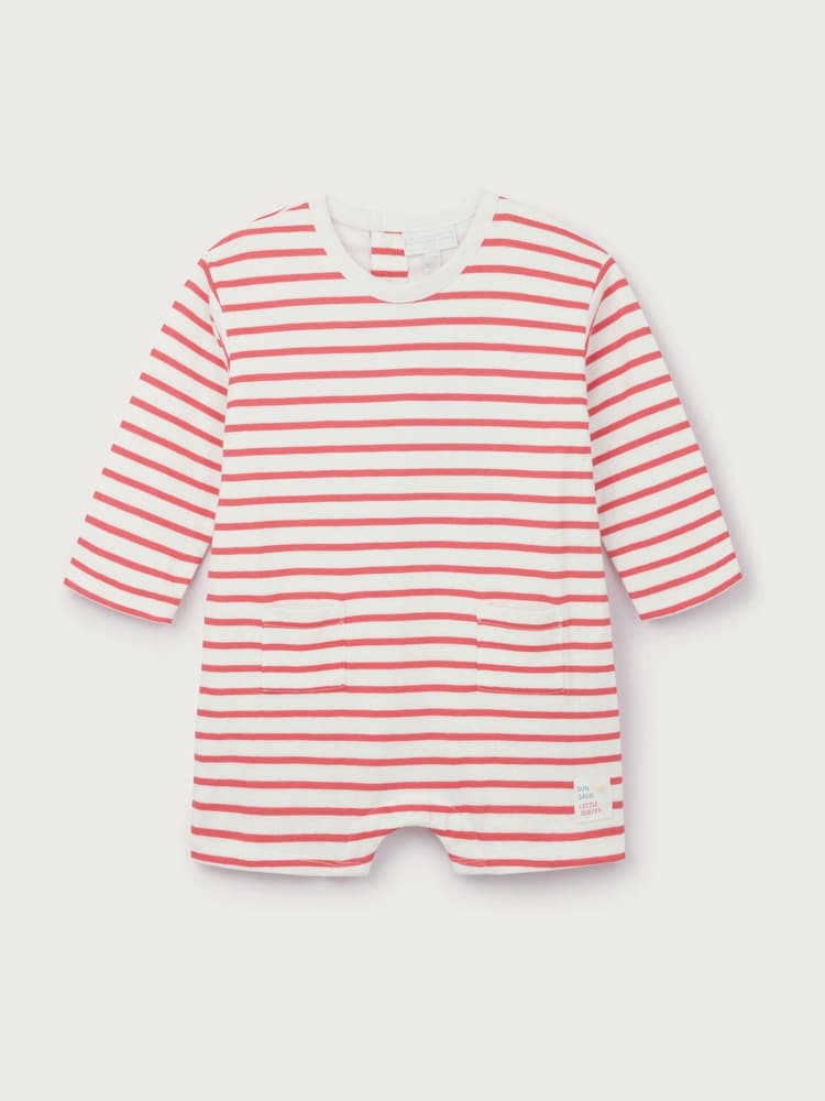 The White Company Red Baby Cotton Sun Sand Little Surfer Romper - Image 1 of 1