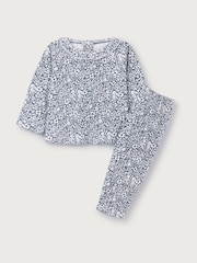 The White Company Textured Cotton Blend Petunia Print Pyjamas - صورة 5 من 5