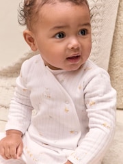 The White Company White Quilted Cotton Blend Walking Ducklings Wrap Sleepsuit - Image 2 of 4