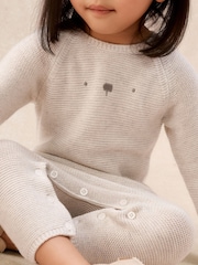 The White Company Cream Bear Romper With Cashmere - Image 3 of 5