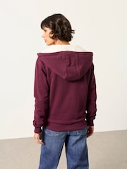 FatFace Amy Purple Borg Zip Through Hoodie - Image 2 of 5