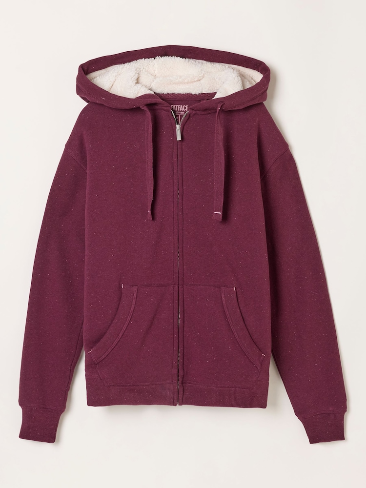 FatFace Amy Purple Borg Zip Through Hoodie - Image 5 of 5 FatFace Amy Purple Borg Zip Through Hoodie - Image 5 of 5