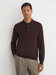 Reiss Trafford Merino Wool Langermet Poloskjorter - Bilde 1 av 6