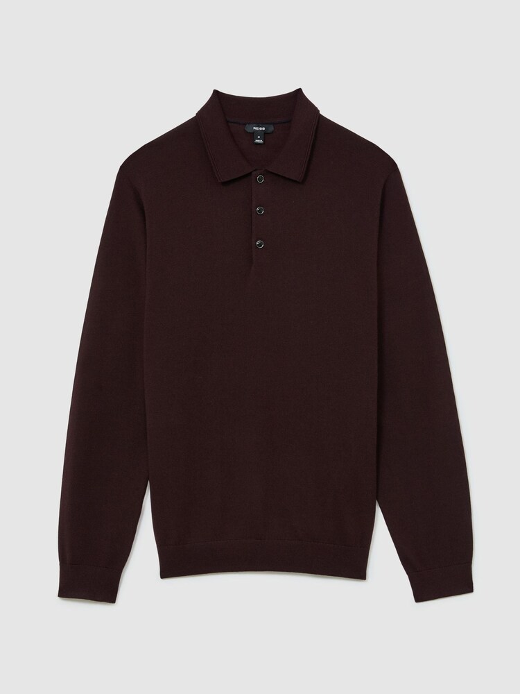 Reiss Trafford Merino Wool Langermet Poloskjorter - Bilde 2 av 6 Reiss Trafford Merino Wool Langermet Poloskjorter - Bilde 2 av 6