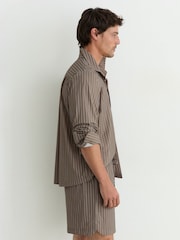 Reiss Taupe Brown Victor Stripe Drawstring Shorts - Image 4 of 6