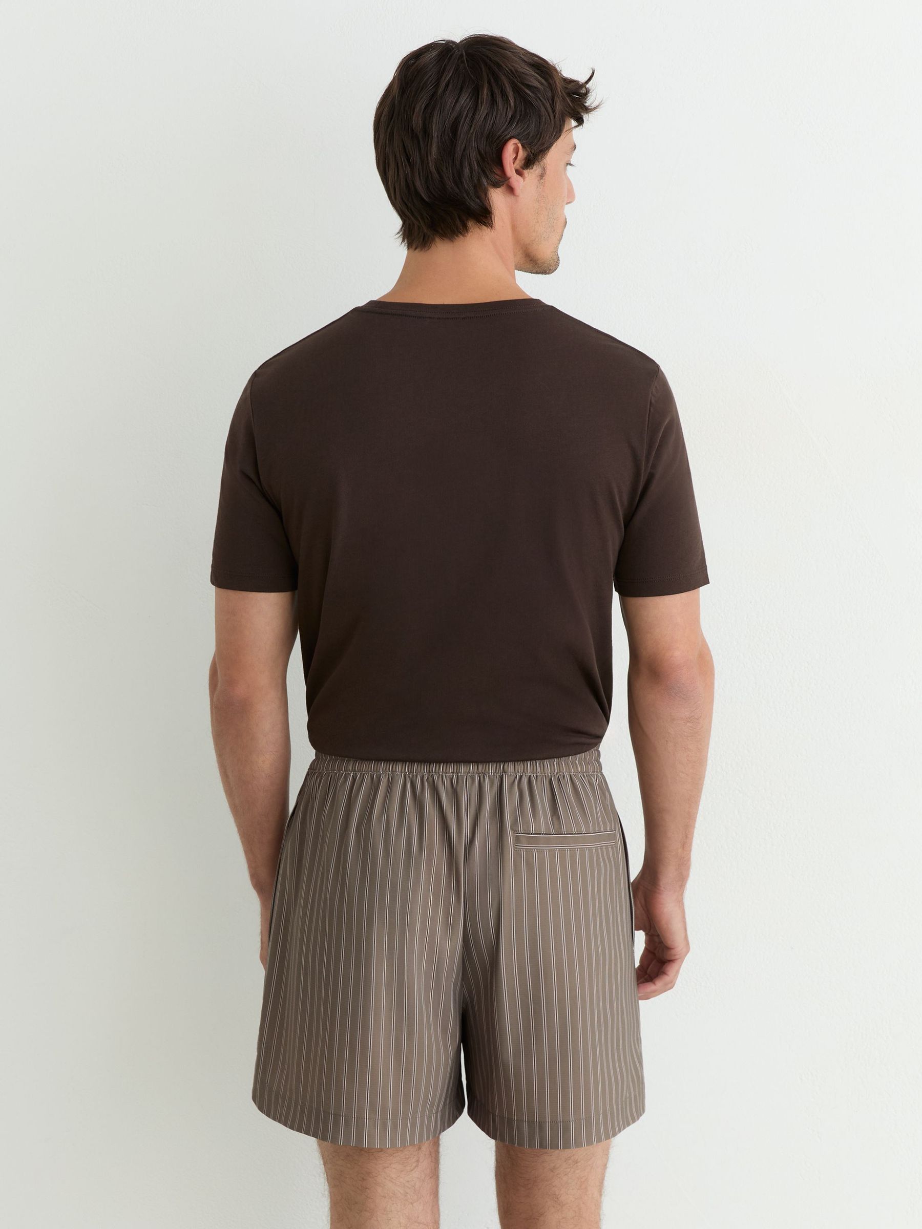 Buy Reiss Taupe Brown Victor Stripe Drawstring Shorts from Next USA