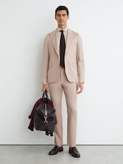 Reiss Dusty Pink United Wool Single-Breasted Tailored-Fit Blazer - Image 1 of 7